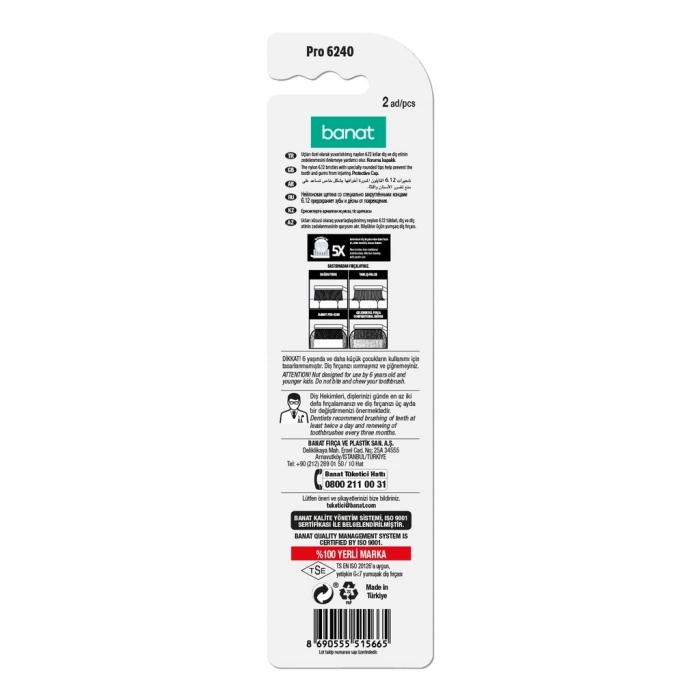Banat Pro 6240 Diş Fırçası 1+1 (Yumuşak)