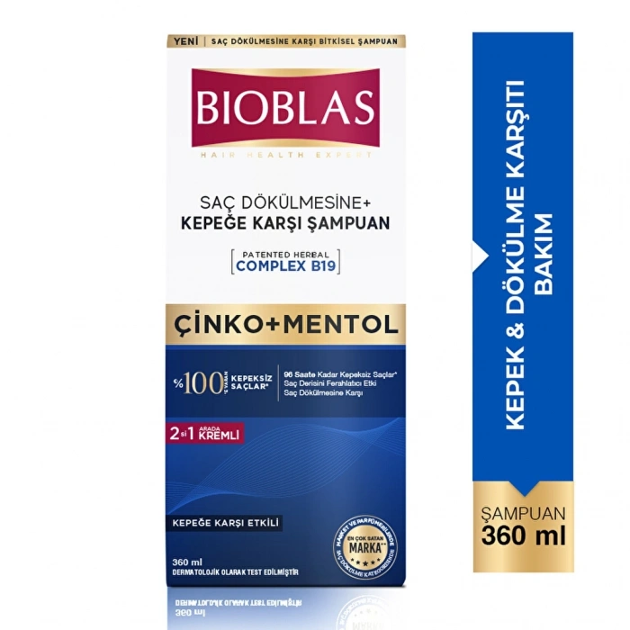 Bioblas Çinko Mentol Saç Dökülmesi ve Kepeğe Karşı Şampuan 360 ml
