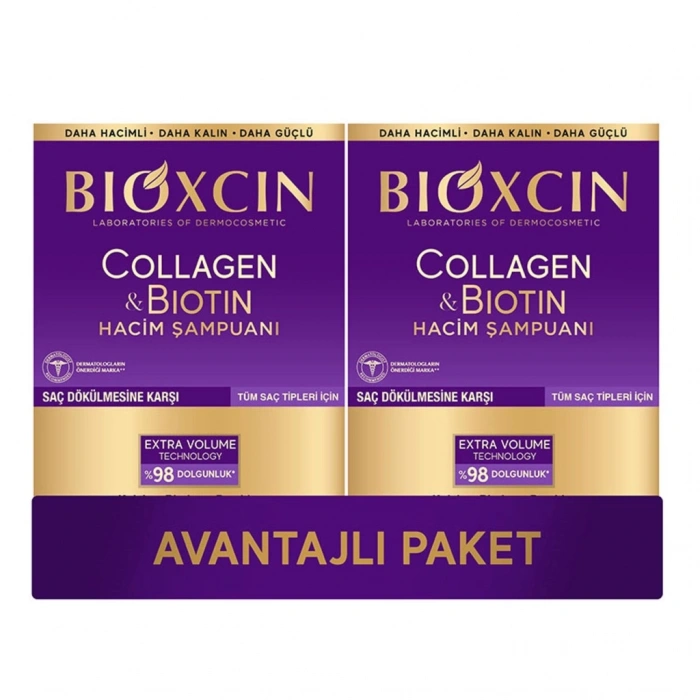 Bioxcin Collagen & Biotin Hacim Şampuanı 300 ml x 2