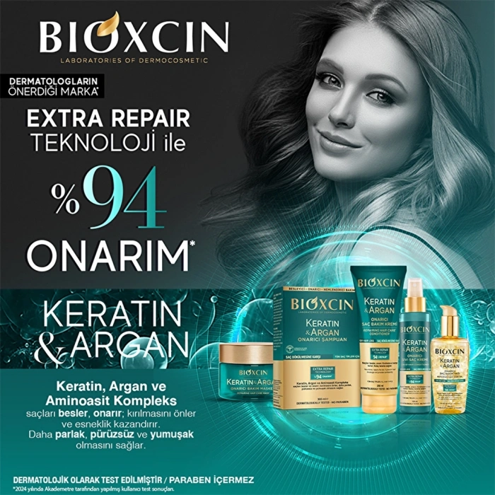 Bioxcin Keratin & Argan Onarıcı Saç Bakım Yağı 150 ml