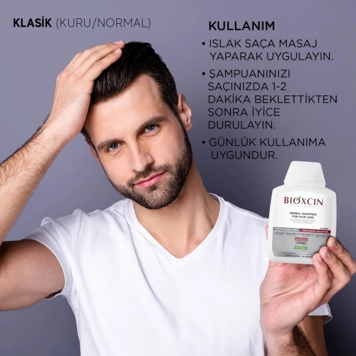 Bioxcin Saç Dökülmesine Karşı Bitkisel Klasik Şampuan Yağlı Saçlar 300 ml