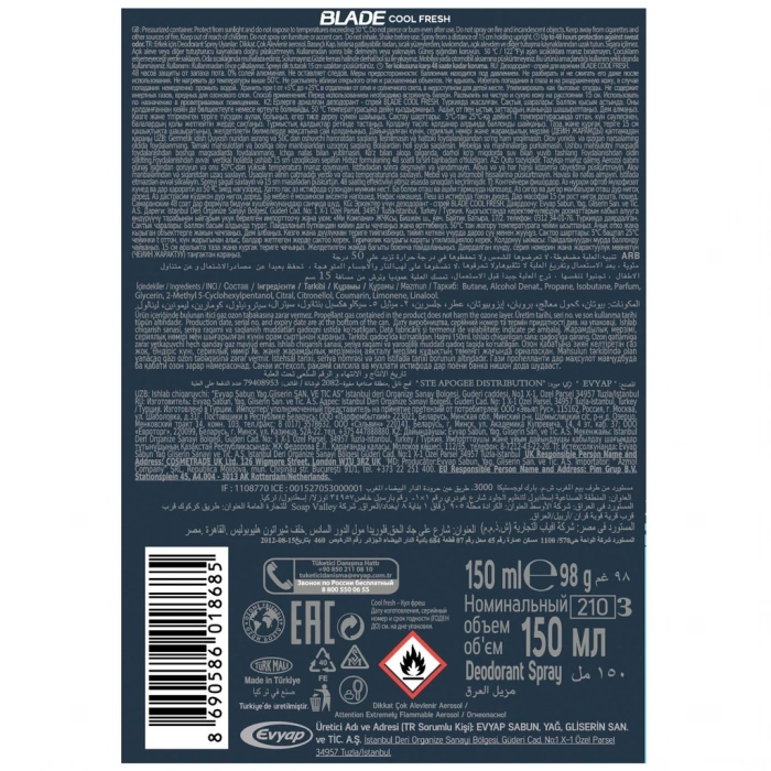 Blade Cool Fresh Erkek Deodorant Sprey 150 ml
