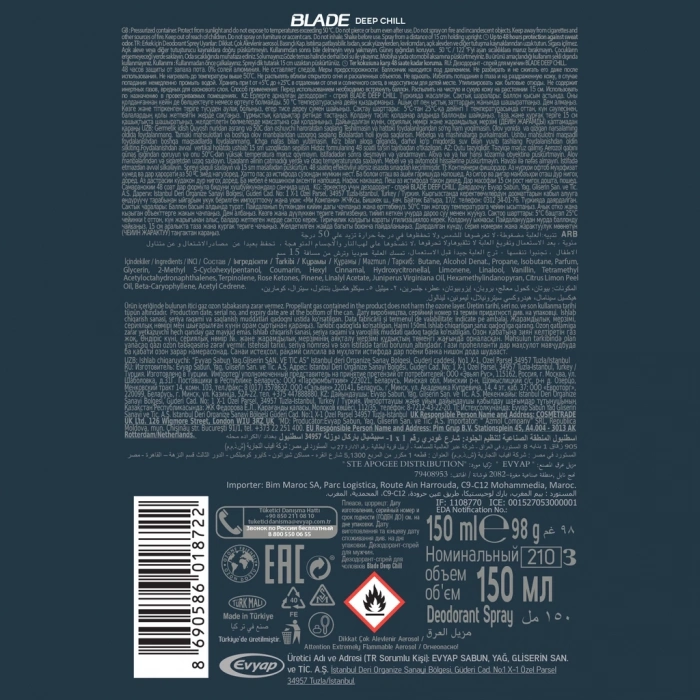 Blade Deep Chill Erkek Deodorant Sprey 150 ml