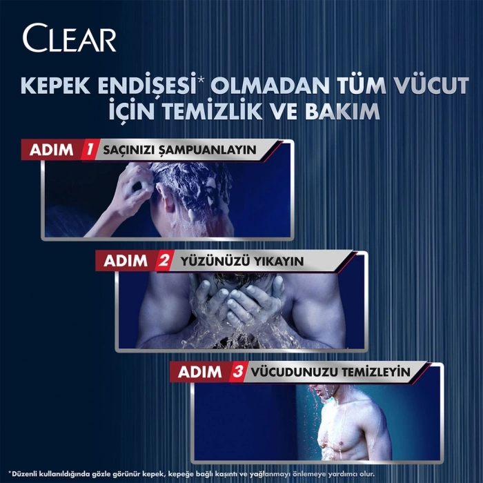 Clear Men 3in1 Yağlanma Karşıtı Lime Özü Şampuan & Duş Jeli 350 ml