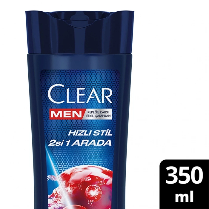 Clear Men Kepeğe Karşı Etkili Şampuan Hızlı Stil 2si 1 Arada Kolay Şekil Alan Saçlar 350 ml
