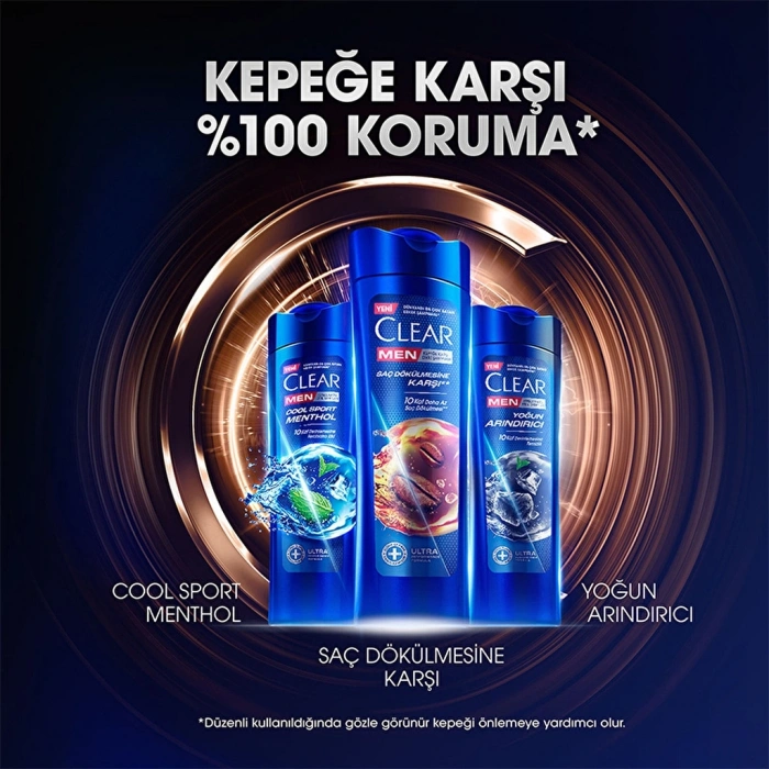Clear Men Kepeğe Karşı Etkili Şampuan Saç Dökülmesine Karşı Kahve Çekirdeği Özü 350 ml