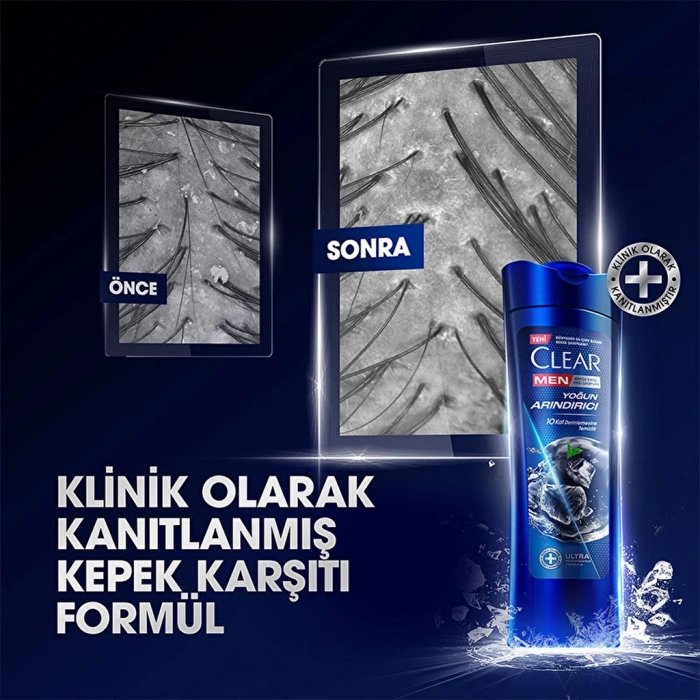 Clear Men Kepeğe Karşı Etkili Şampuan Yoğun Arındırıcı Kömür İle 350 ml