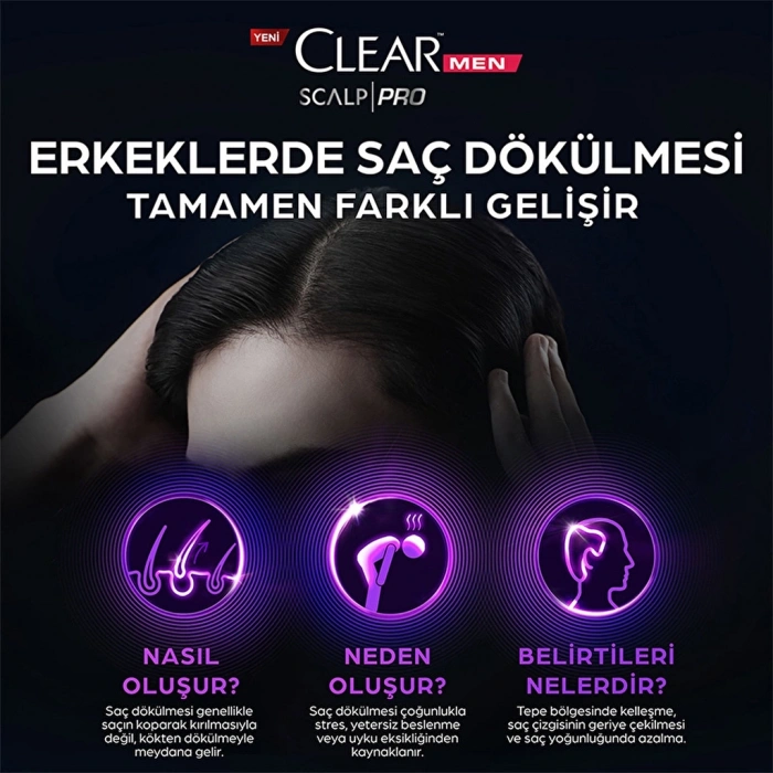 Clear Men Scalp Pro Güçlendirici Şampuan Saç Dökülmesine ve Kepeğe Karşı Etkili 300 ml