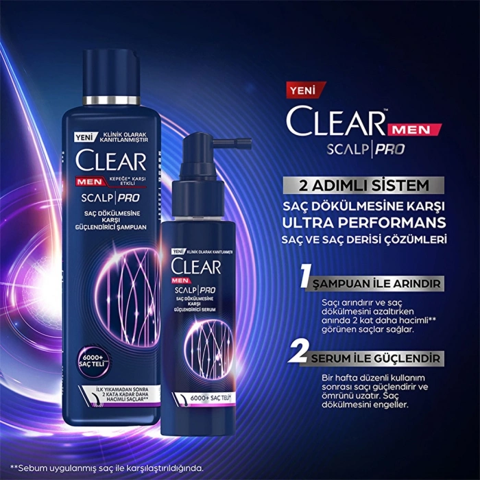 Clear Men Scalp Pro Güçlendirici Şampuan Saç Dökülmesine ve Kepeğe Karşı Etkili 300 ml