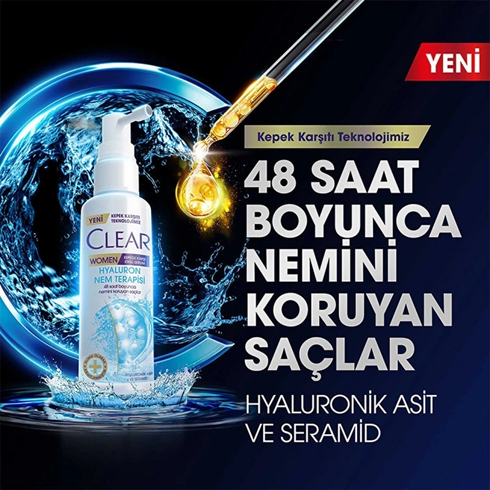 Clear Women Kepeğe Karşı Etkili Saç Bakım Serumu Hyaluron Nem Terapisi 90 ml
