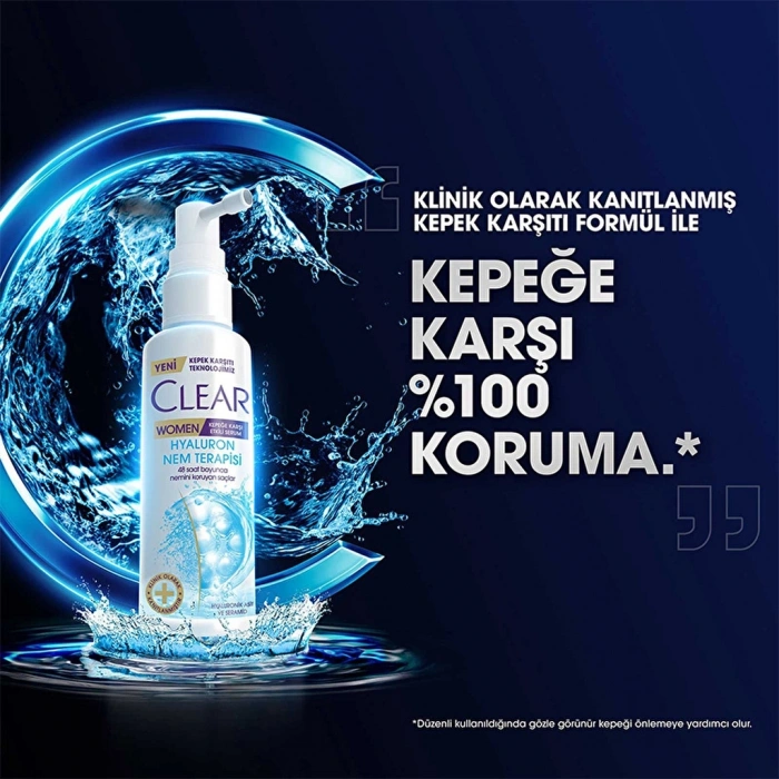 Clear Women Kepeğe Karşı Etkili Saç Bakım Serumu Hyaluron Nem Terapisi 90 ml