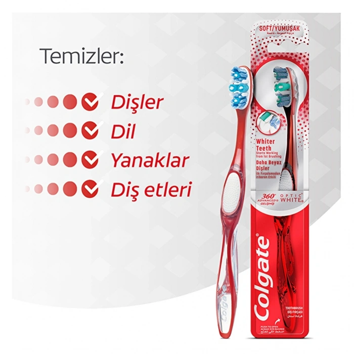 Colgate 360 Advanced Optic White Diş Fırçası (Orta)