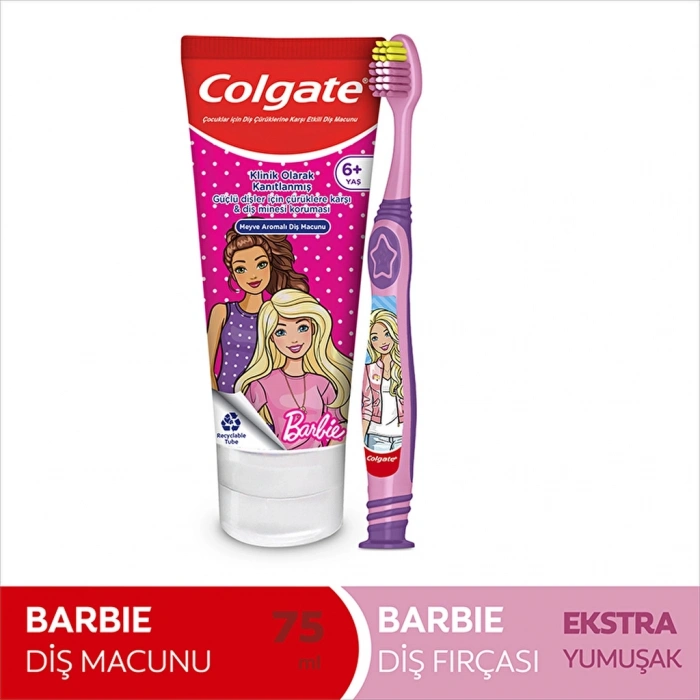Colgate Barbie & Batman Diş Macunu 75 ml - Diş Fırçası Ağız Bakım Paketi (Asortili)