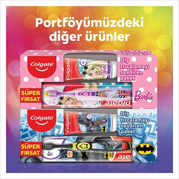 Colgate Barbie & Batman Diş Macunu 75 ml - Diş Fırçası Ağız Bakım Paketi (Asortili)