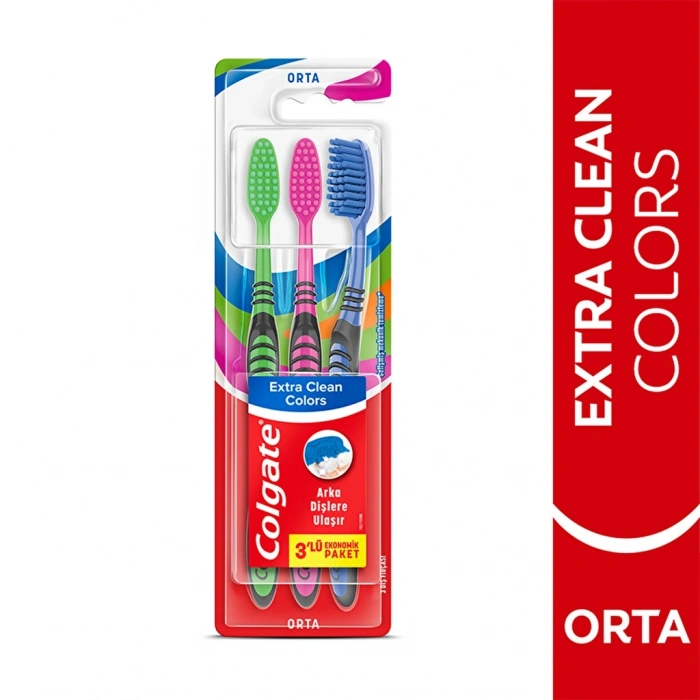 Colgate Extra Clean Colors 3lü Diş Fırçası