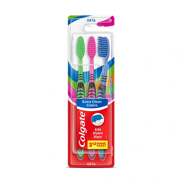 Colgate Extra Clean Colors 3lü Diş Fırçası