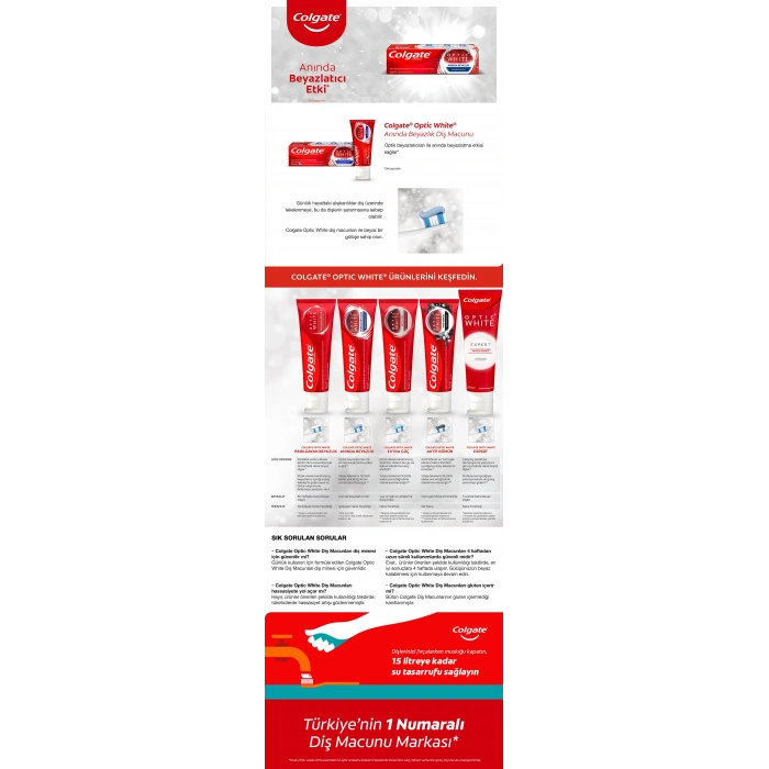 Colgate Optic White Anında Beyazlık Beyazlatıcı Diş Macunu 20 ml