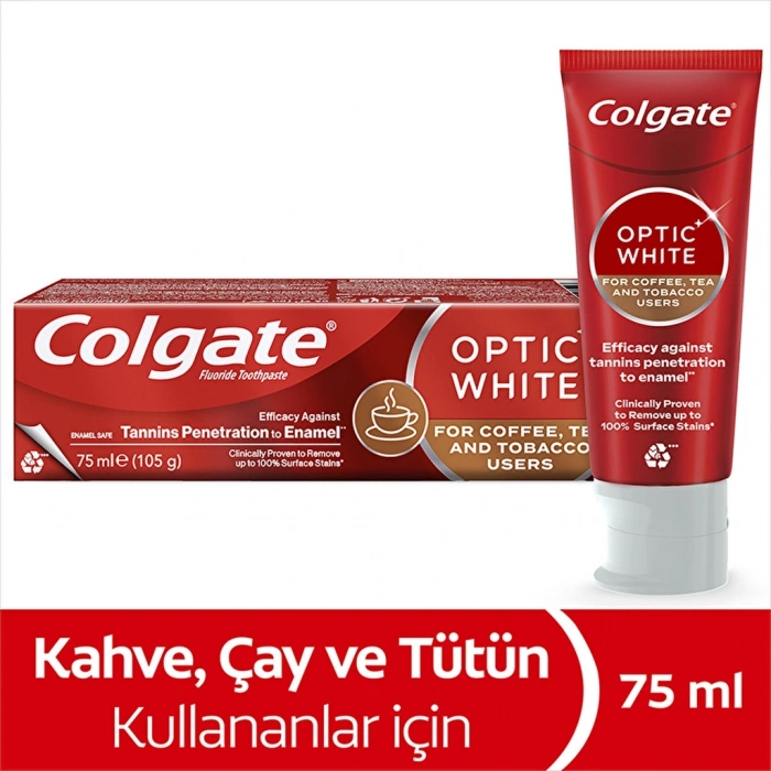 Colgate Optic White Kahve Çay ve Tütün Kullananlar İçin Diş Macunu 75 ml