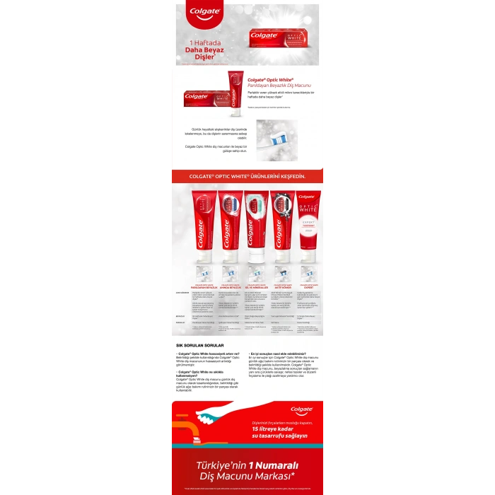 Colgate Optic White Parıldayan Beyazlık Beyazlatıcı Diş Macunu 75 ml