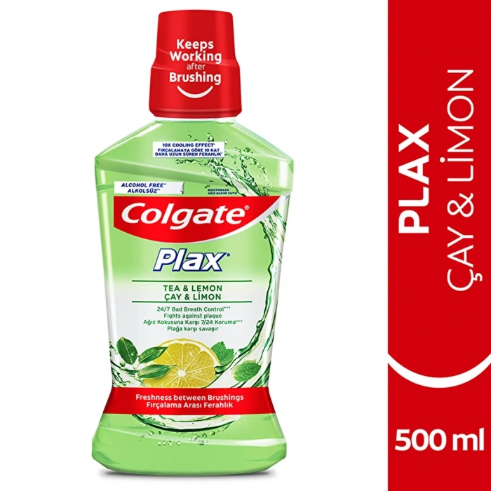 Colgate Plax Çay ve Limon Alkolsüz Ağız Bakım Suyu 500 ml