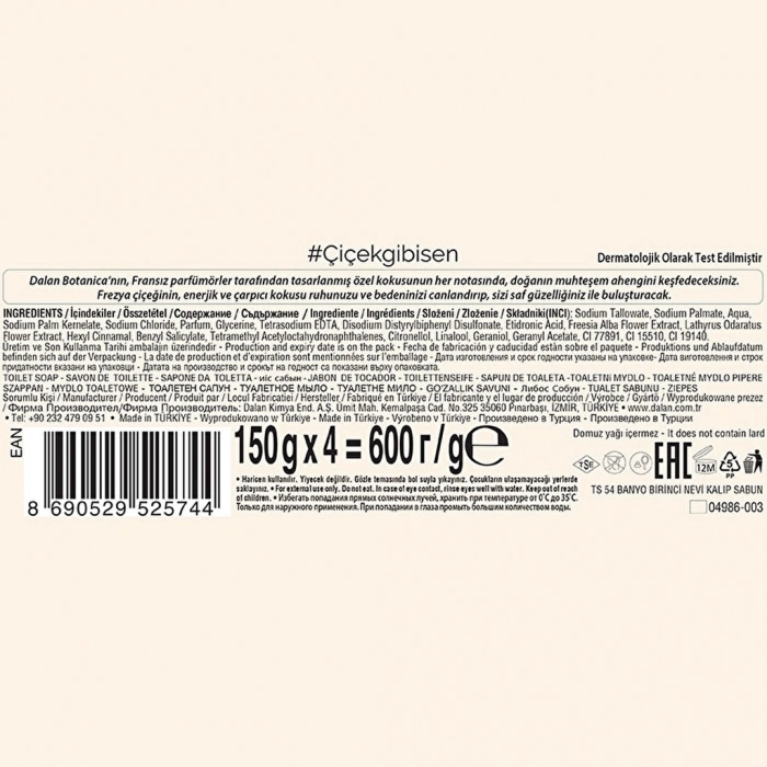Dalan Botanica Frezya Banyo & Duş Sabunu 150 gr x 4