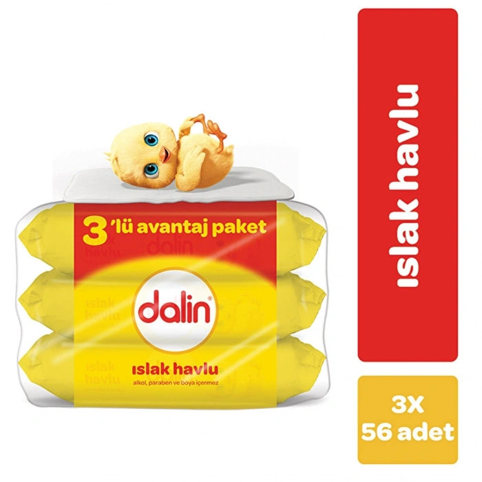Dalin Klasik Bebek Islak Havlu 3 x 56 Adet