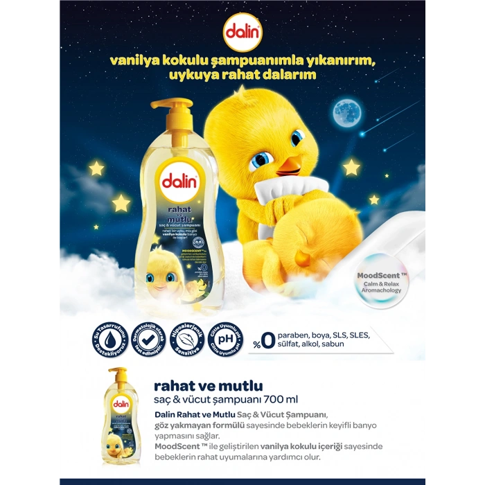 Dalin Rahat ve Mutlu Saç & Vücut Şampuanı 700 ml
