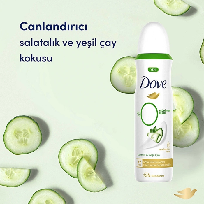 Dove %0 Alüminyum Salatalık & Yeşil Çay Kadın Deodorant Sprey 150 ml