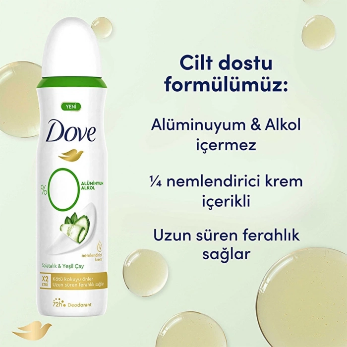 Dove %0 Alüminyum Salatalık & Yeşil Çay Kadın Deodorant Sprey 150 ml