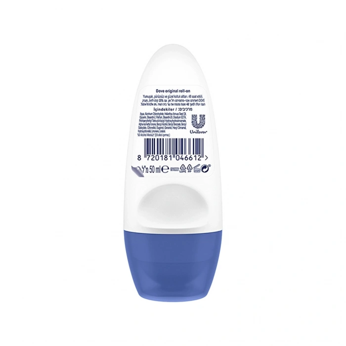 Dove Kadın Roll On Deodorant Original 1/4 Nemlendirici Krem Etkili 50 ml