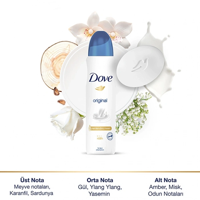 Dove Kadın Sprey Deodorant 1/4 Nemlendirici Krem Original 150 ml