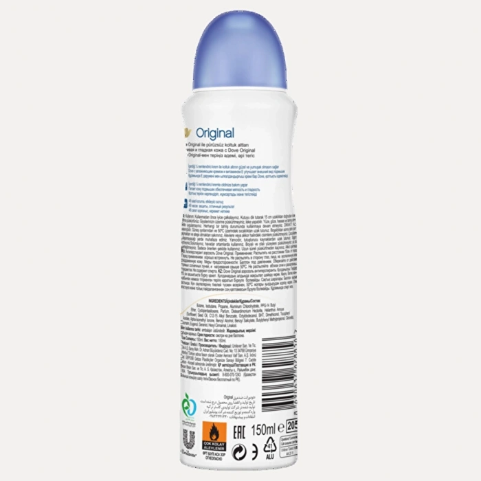 Dove Kadın Sprey Deodorant 1/4 Nemlendirici Krem Original 150 ml