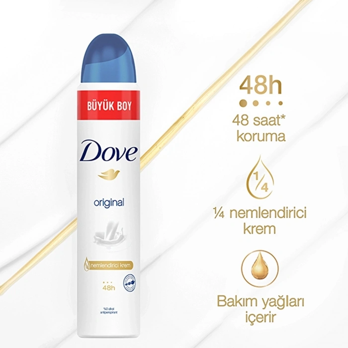 Dove Kadın Sprey Deodorant 1/4 Nemlendirici Krem Original Büyük Boy 200 ml