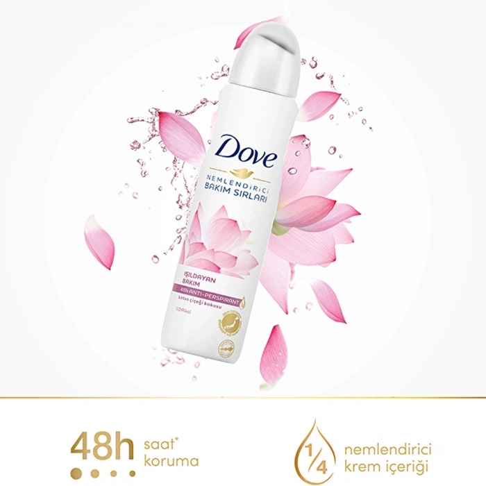 Dove Kadın Sprey Deodorant Nemlendirici Bakım Lotus Çiçeği 150 ml