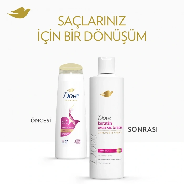 Dove Keratin Uzun Saç Terapisi Şampuan 375 ml