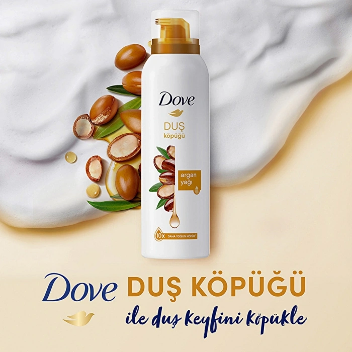 Dove Köpük Duş Jeli Argan Yağı 10 Kat Daha Yoğun Köpüğe Sahip Kremsi Formül 200 ml