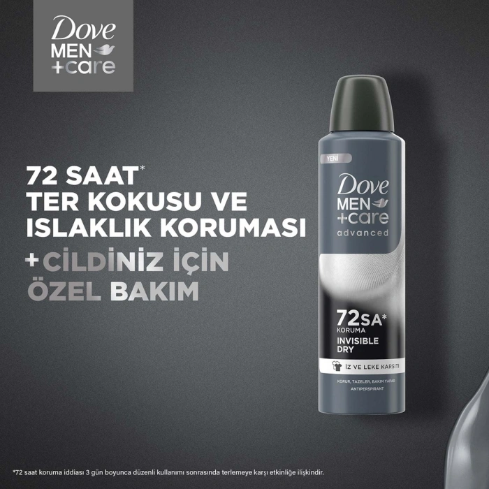 Dove Men +Care Advanced Invisible Dry Erkek Deodorant Sprey 150 ml