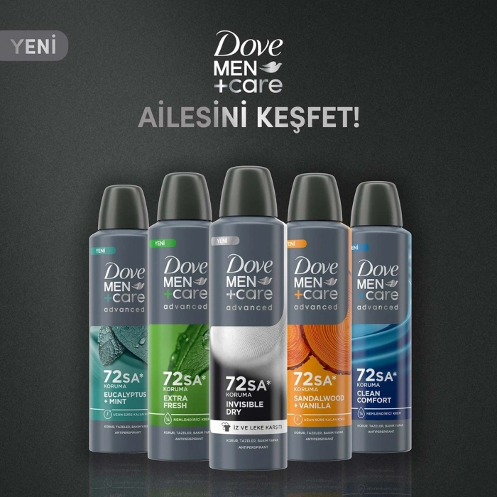 Dove Men +Care Advanced Invisible Dry Erkek Deodorant Sprey 150 ml