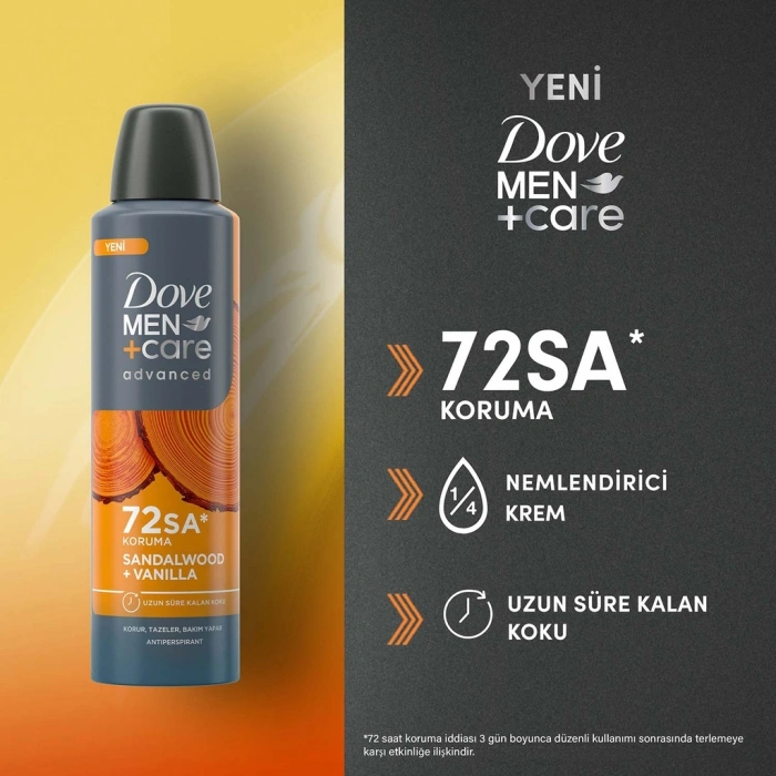 Dove Men +Care Advanced Sandalwood Vanilla Erkek Deodorant Sprey 150 ml