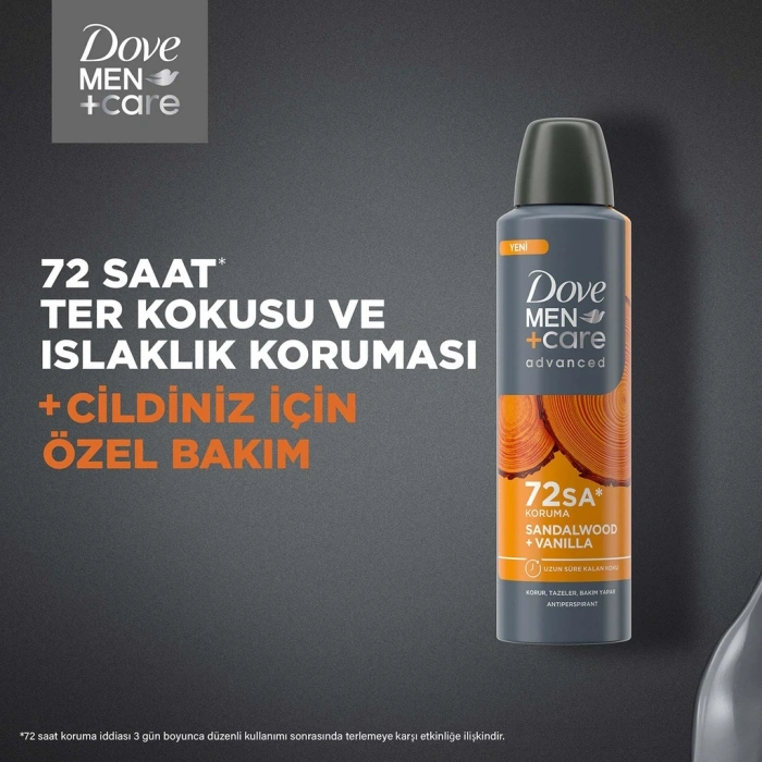 Dove Men +Care Advanced Sandalwood Vanilla Erkek Deodorant Sprey 150 ml
