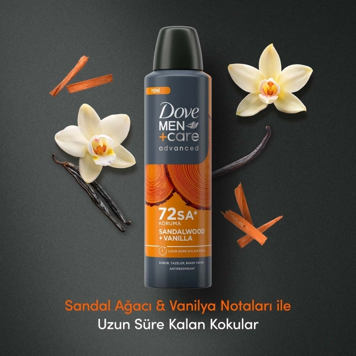 Dove Men +Care Advanced Sandalwood Vanilla Erkek Deodorant Sprey 150 ml