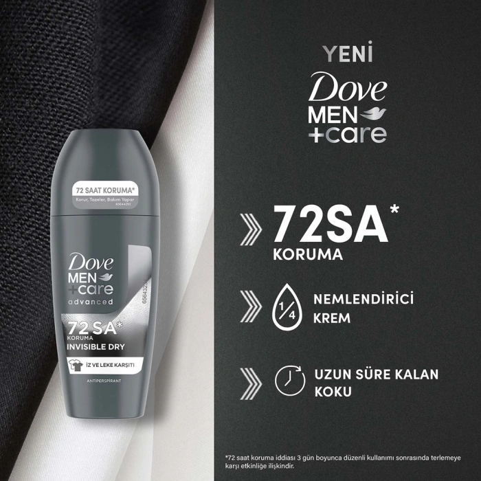 Dove Men +Care Invisible Dry Erkek Roll On Deodorant 50 ml