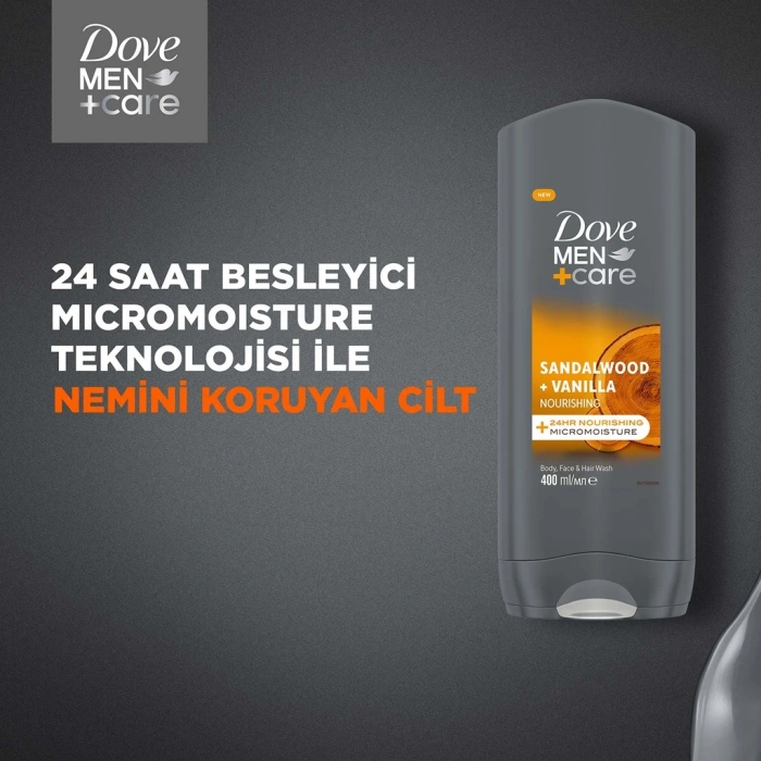 Dove Men +Care Sandalwood + Vanilla Besleyici Duş Jeli 400 ml