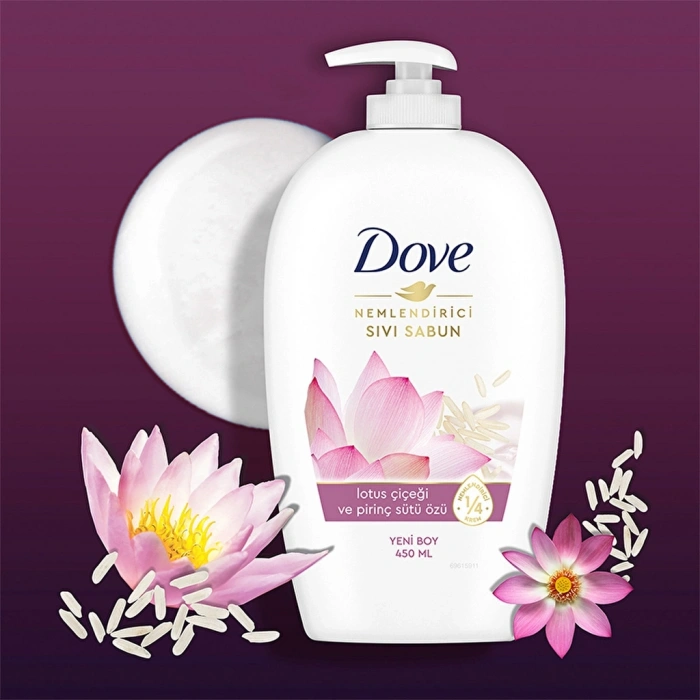 Dove Nemlendirici Sıvı Sabun Lotus Çiçeği ve Pirinç Sütü Özü 450 ml