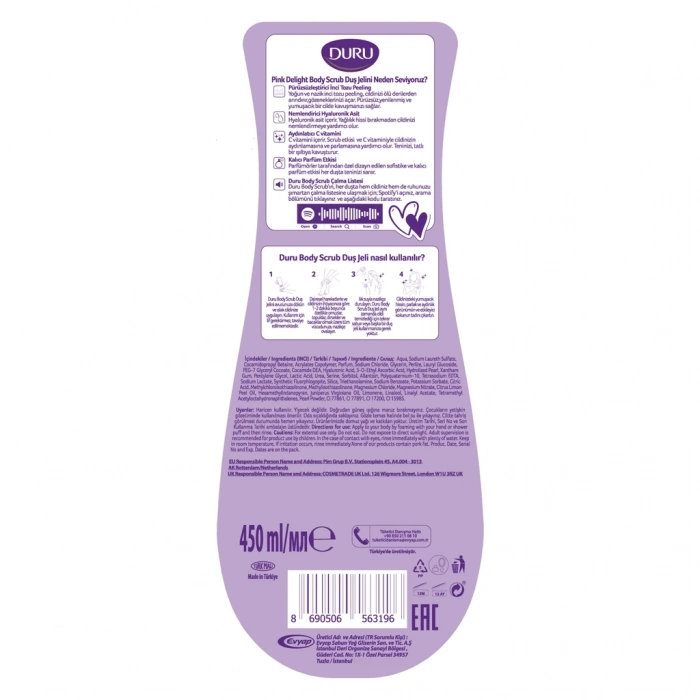 Duru Body Scrub Duş Jeli Pink Delight 450 ml
