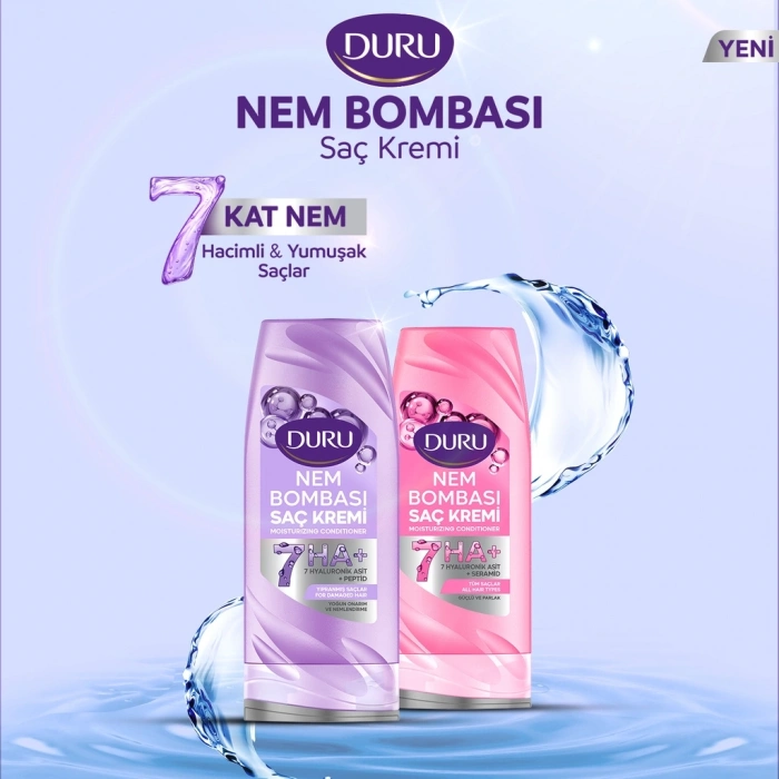 Duru Nem Bombası Güçlü & Parlak Saç Kremi 385 ml