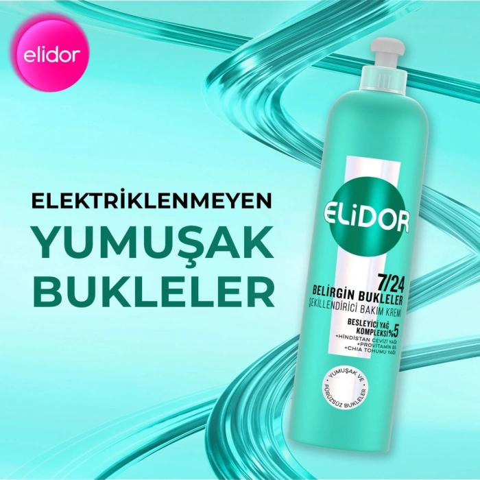 Elidor Belirgin Bukleler Şekillendirici Saç Bakım Kremi Dalgalı ve Kıvırcık Saçlar 240 ml