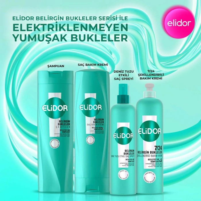 Elidor Belirgin Bukleler Şekillendirici Saç Bakım Kremi Dalgalı ve Kıvırcık Saçlar 240 ml