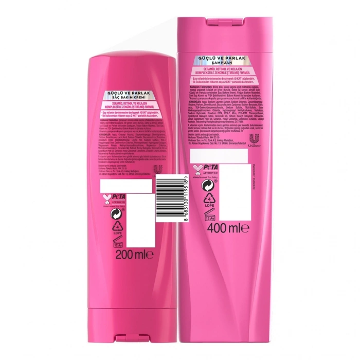 Elidor Güçlü ve Parlak Şampuan 400 ml + Serum Bakım Kremi 200 ml