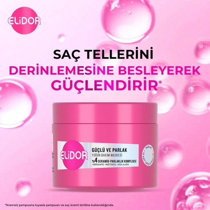 Elidor Güçlü ve Parlak Yoğun Saç Bakım Maskesi 220 ml